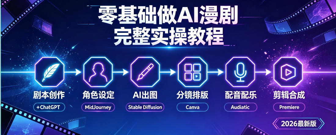 零基础做AI漫剧，从剧本到成片完整实操教程（2026最新版）