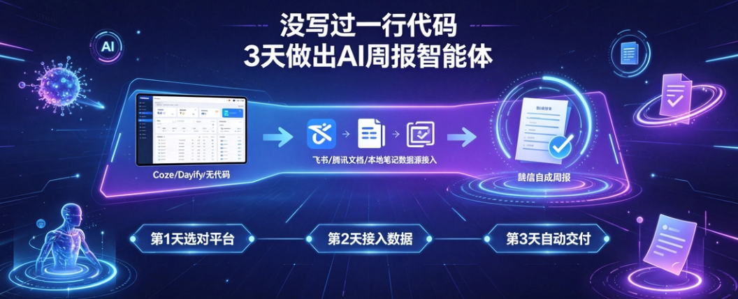 没写过一行代码，我用3天做了个能自动写周报的AI智能体
